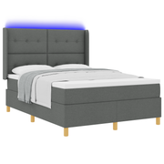 Boxspringbed 160x200 cm grijs met matras en LED