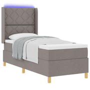 Boxspringbed 80x200 cm taupe met matras en led hoofdeinde