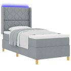 Box spring bed with mattress Light Grey 140 x 200 cm Fabric