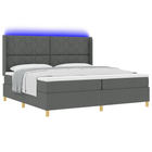 Boxspringbed 200x200 cm grijs met matras en LED
