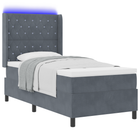 Boxspringbed met matras 100x200 cm donkergrijs fluweel