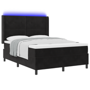 Box spring bed with mattress with LED Black 160 x 200 cm Velvet
