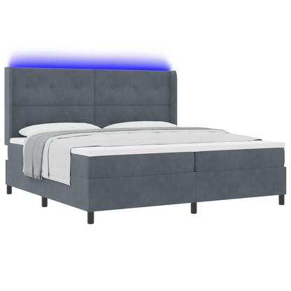 Boxspringbed met matras en LED fluweel donkergrijs 200x200 cm
