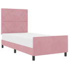 Box Spring Bed with Headboard Pink 90 x 190 cm Velvet