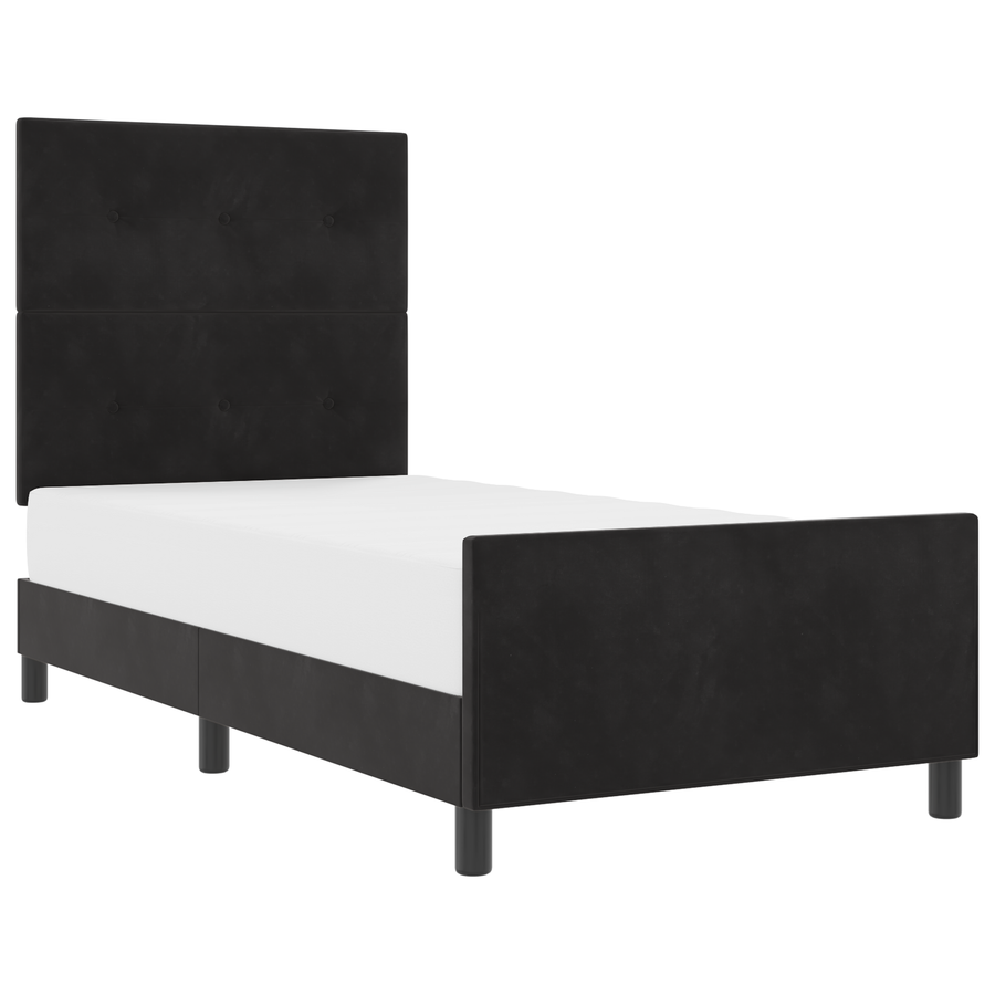 Bedframe fluweel zwart 90x200 cm