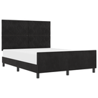 Velvet Box Spring Bed with Headboard Black 140 x 190 cm
