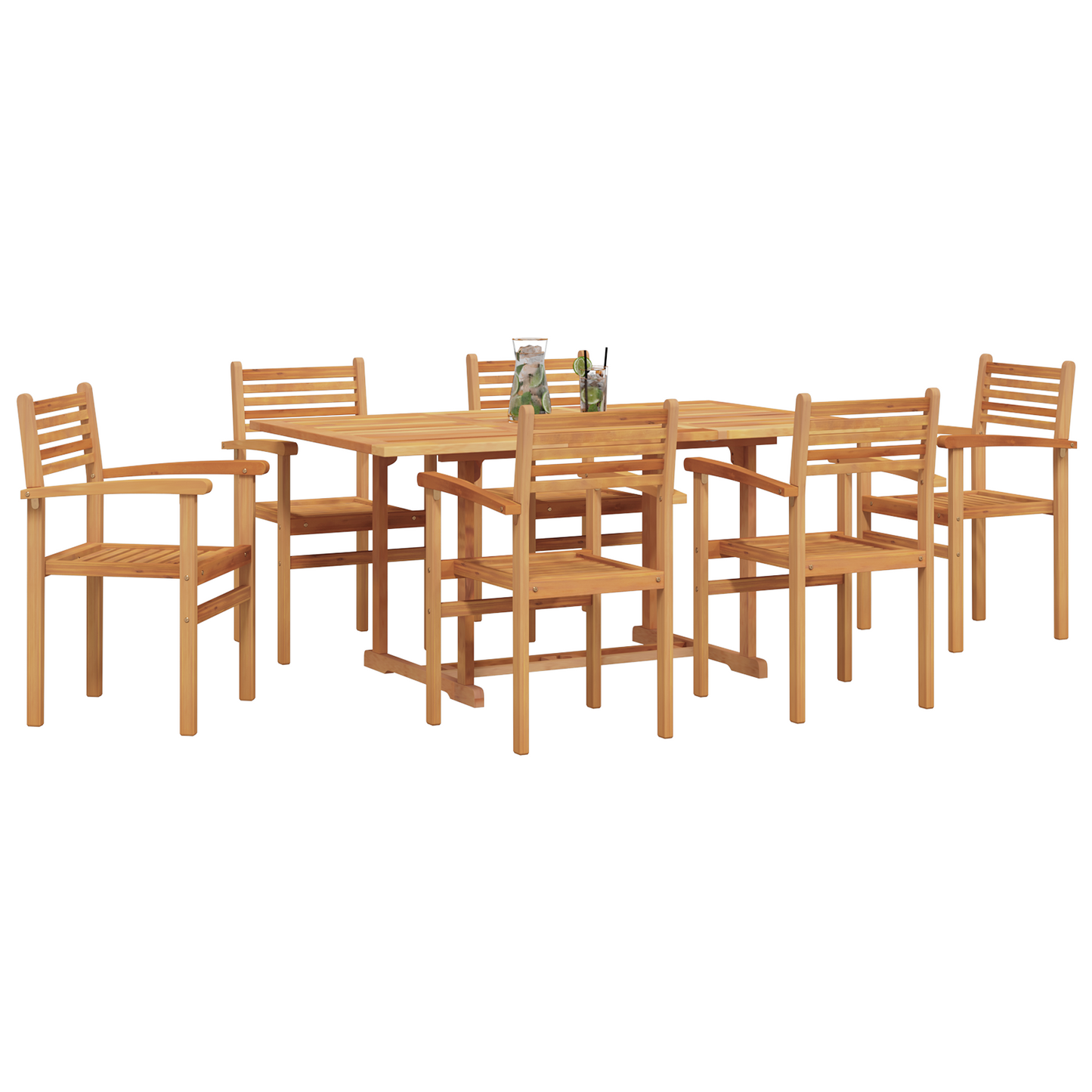 Tuin Eetset 7 pcs Bruin Massief teakhout