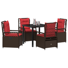 5-delige tuinset bruin poly rattan
