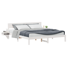 Bedframe met hoofdeinde Wit 200 x 200 cm Massief grenenhout