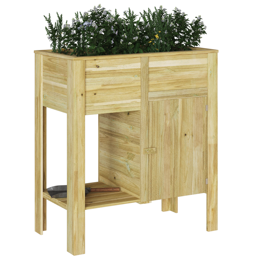 Tuin Plantenbak met Opslag 85x46x96 cm Behandeld Hout Vuren