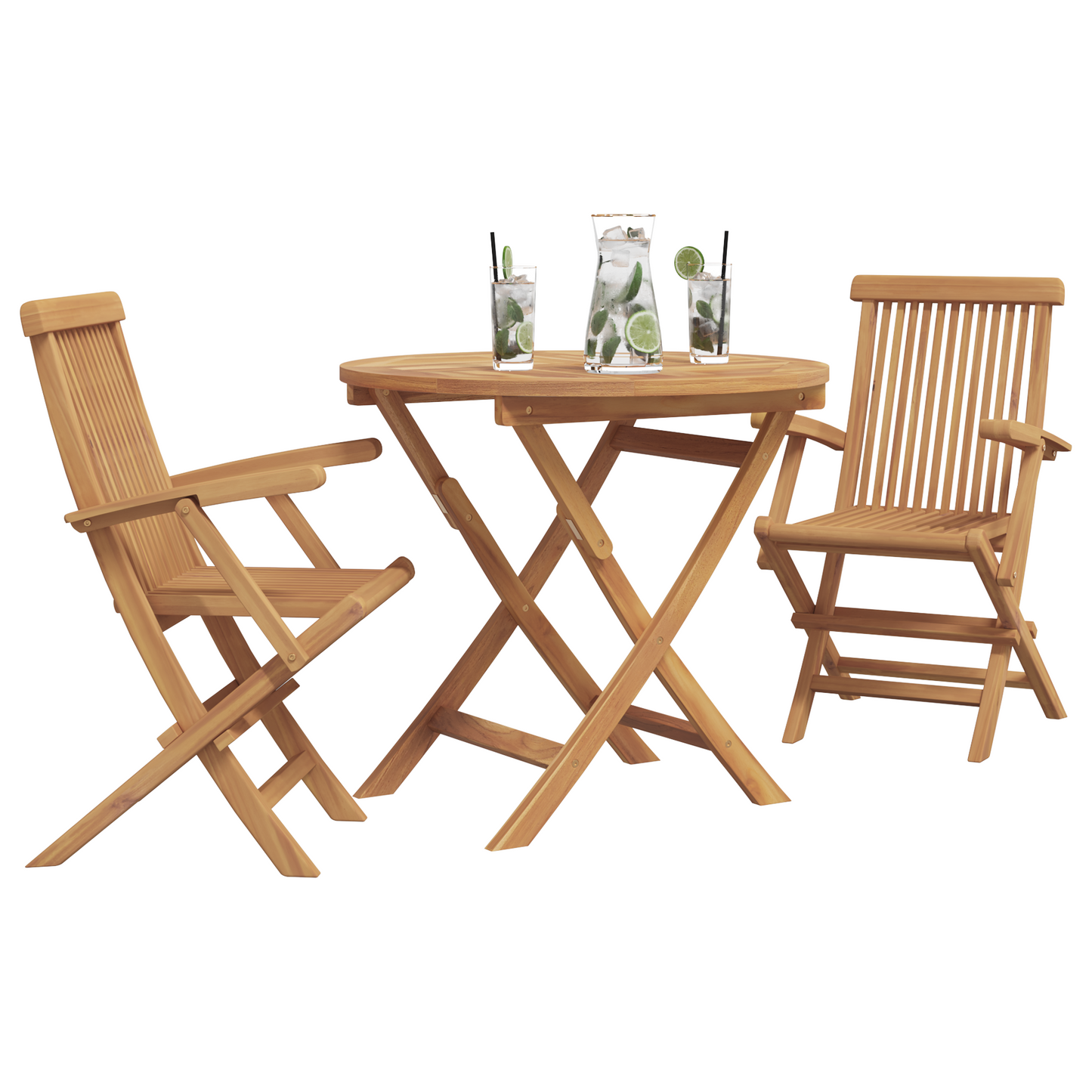 3-delige Inklapbare Tuin Bistro Set Massief Hout Acacia
