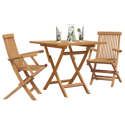3-Delige Inklapbare Tuin Bistro Set Massief Hout Acacia
