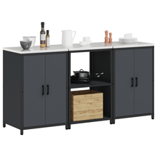 Keukenopslag set met plank met opslag met de deur 3 pcs Antraciet 180 x 50 x 92 cm