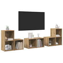 TV-kast set met plank met opslag 6 pcs Artisan Eiken Bewerkt hout