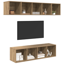 Tv-meubelset 4 pcs artisanaal eikenkleurig 37 x 37 x 142.5 cm