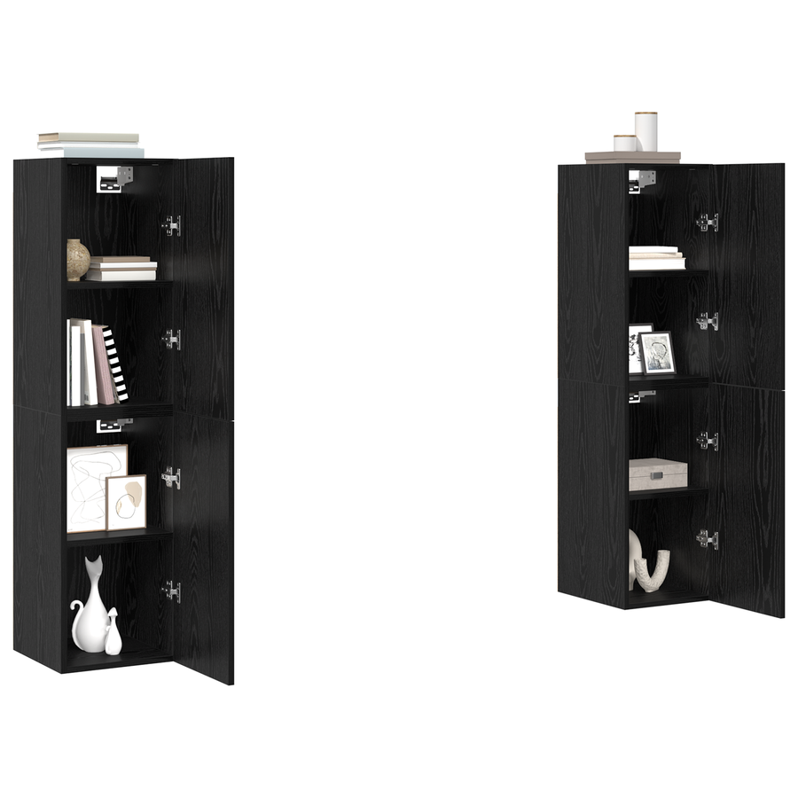 Tv-meubelset 4 pcs Zwart eiken 30.5 x 30 x 60 cm Bewerkt hout