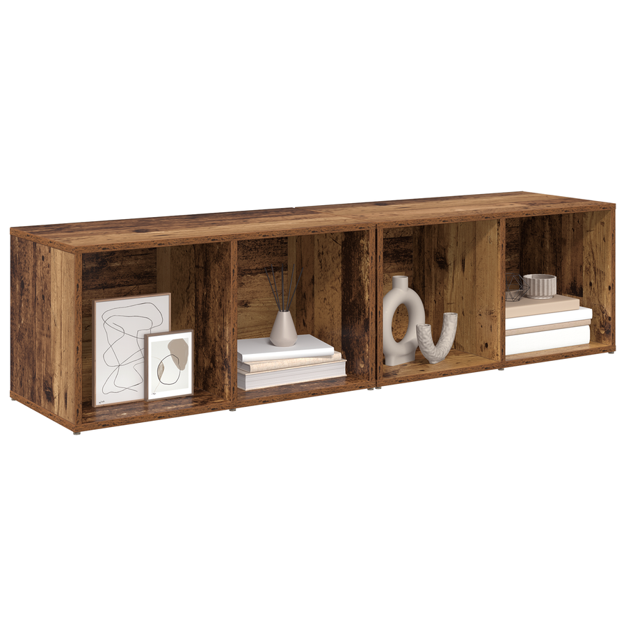 Tv-meubelset 2 pcs Oud Hout 37 x 35 x 107 cm Bewerkt hout