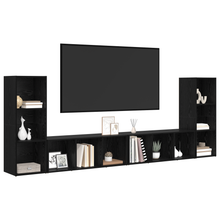 TV-kast 4 pcs Zwart eiken 37 x 35 x 107.5 cm Engineered hout