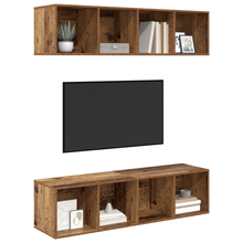 Tv-meubelset 2 pcs Oud hout 37 x 37 x 142.5 cm Bewerkt hout
