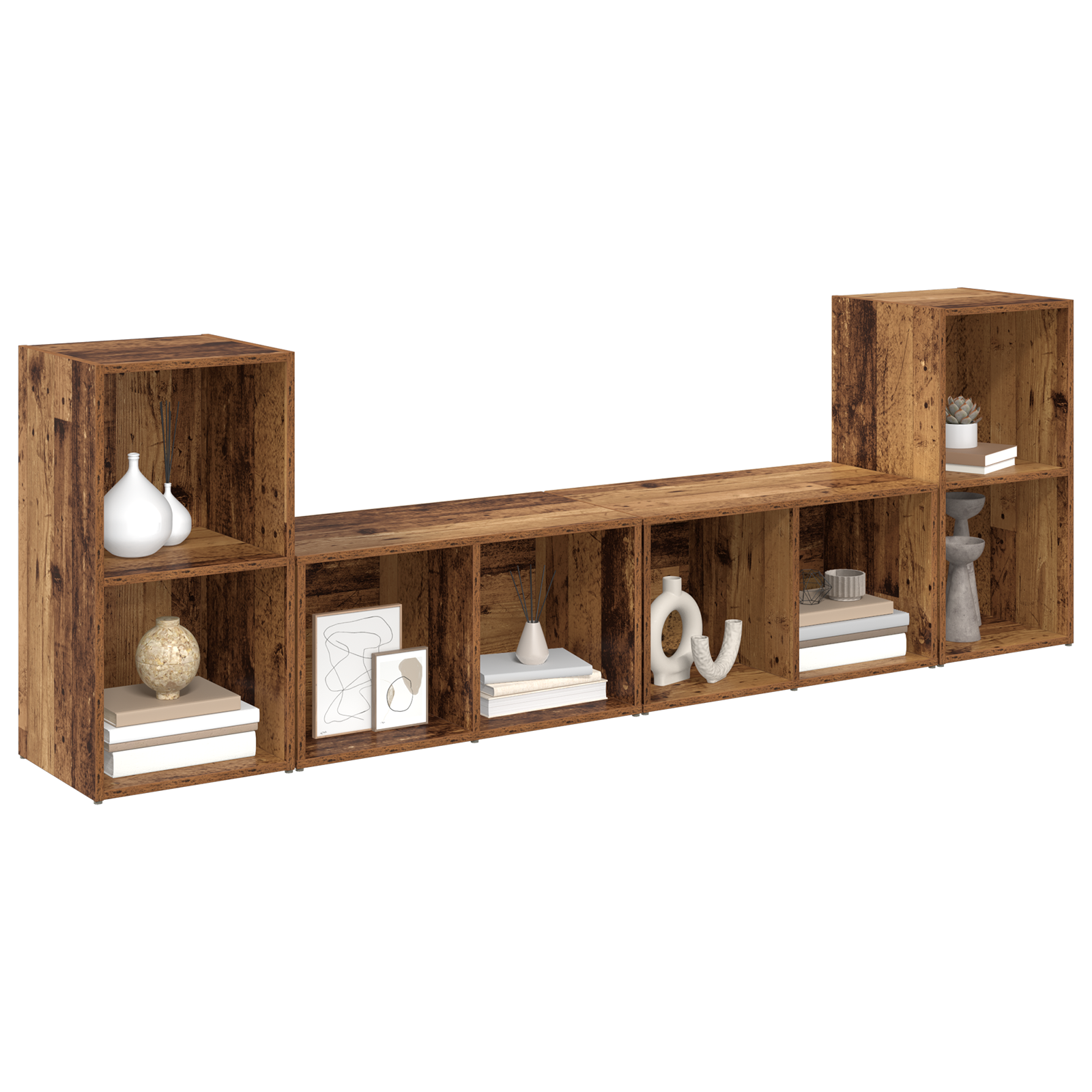 Tv-meubelset 4 pcs Oude hout 72 x 35 x 36.5 cm Bewerkt hout