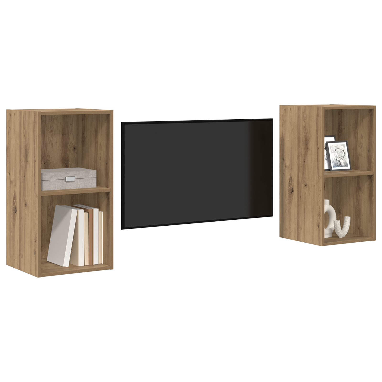 Wand TV Kast 2 pcs Ambachtelijk eiken 37 x 37 x 72 cm