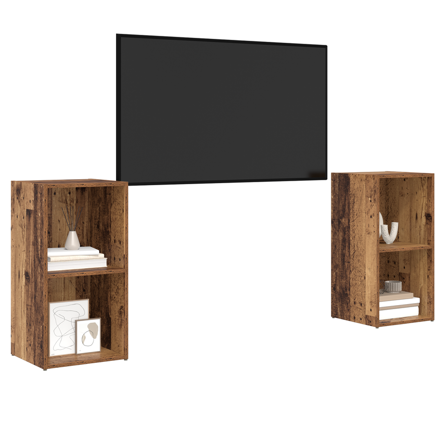 Tv-meubelset 2 pcs Oude hout 72 x 35 x 36.5 cm Bewerkt hout