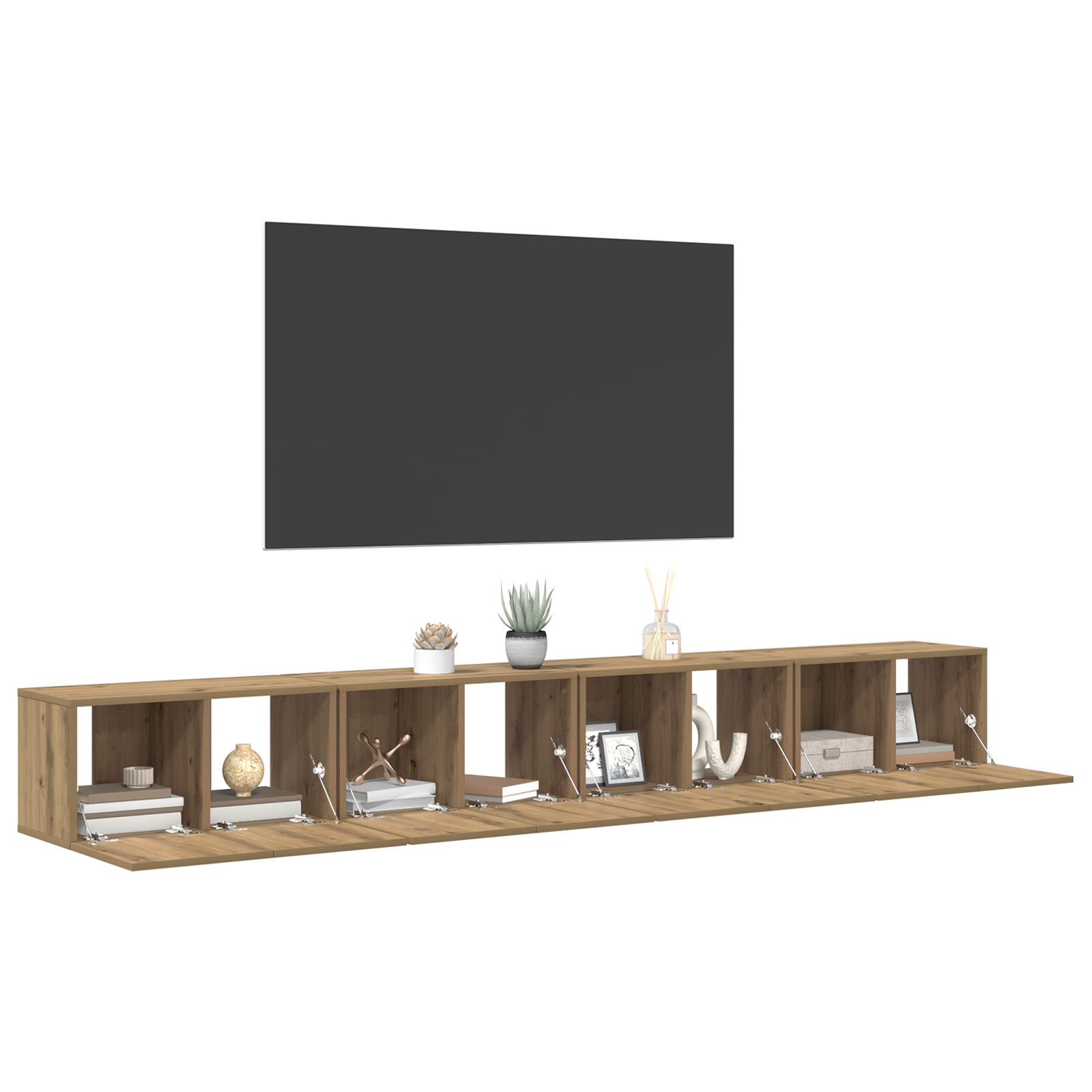 Tv-meubelset 4 pcs Ambachtelijk eiken Medium 60 x 30 x 30.5 cm