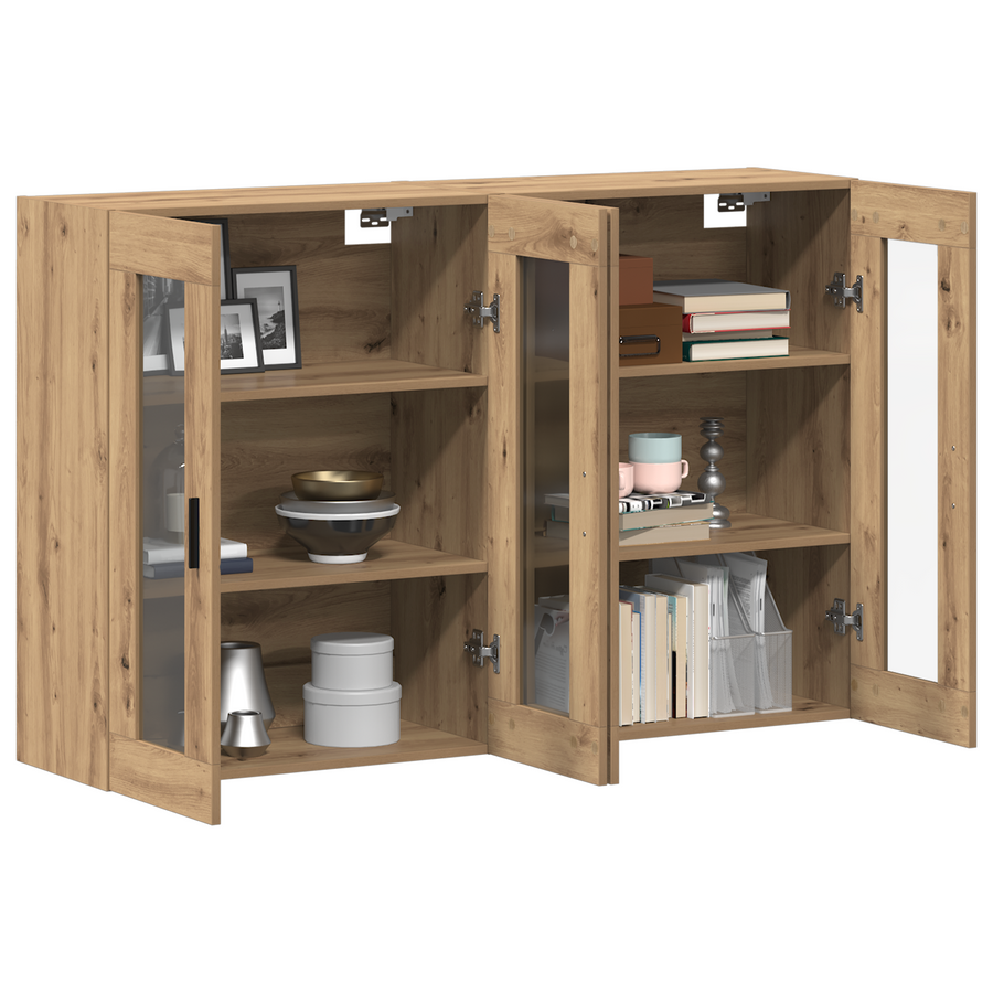 Wandkasten 2 stuks Artisan Eiken 69.5x34x90 cm Gefabriceerd hout
