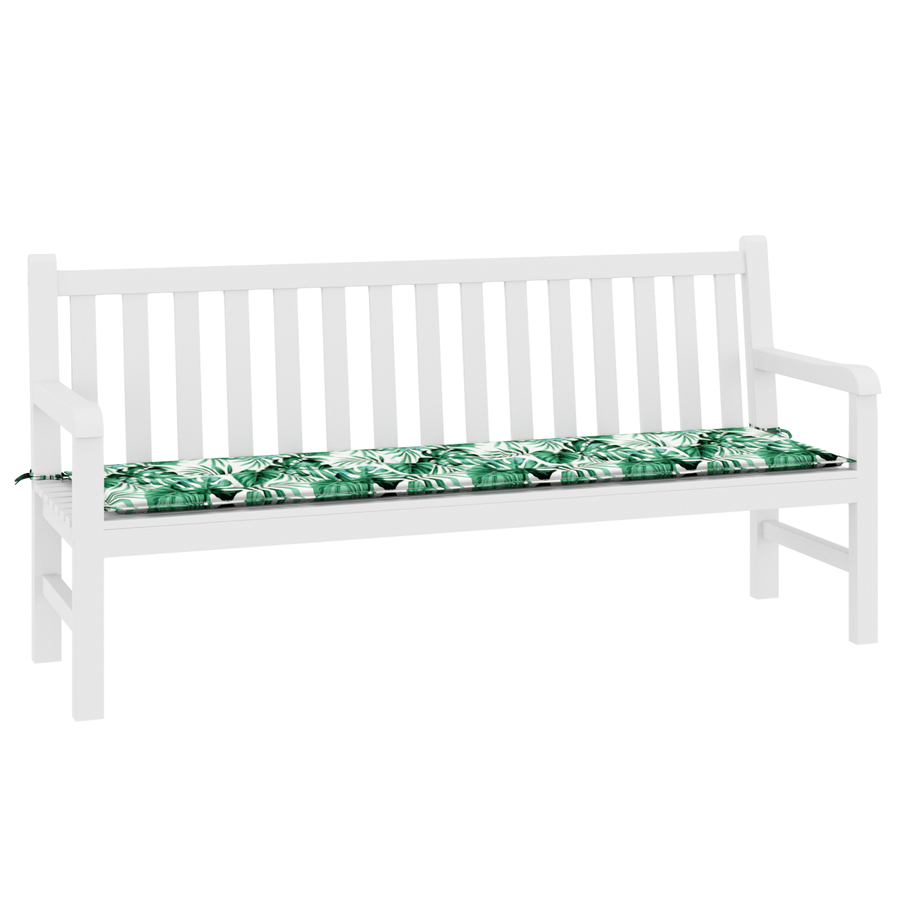 Tuinbankkussen 180x50x4 cm bladpatroon oxford stof