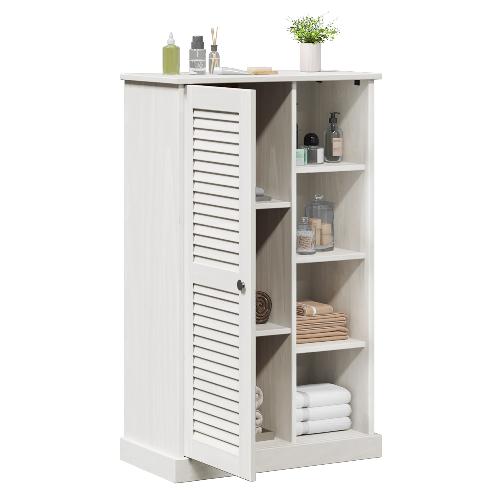 Badkamer Kast Wit 68 x 34 x 110 cm Massief grenenhout