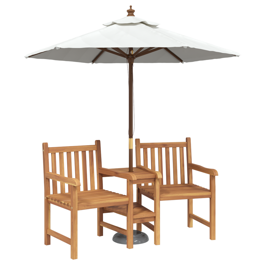 Tuinstoelen met plank Geometrisch met opslag Bruin 152 x 63 x 89 cm Massief teakhout