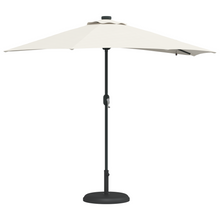 Tuinparasol with LED Strip Lights Zand 294 x 150 x 223 cm Stof