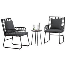 Tuin Eetset met kussen 3 pcs Zwart, Antraciet 35 x 35 x 45 cm