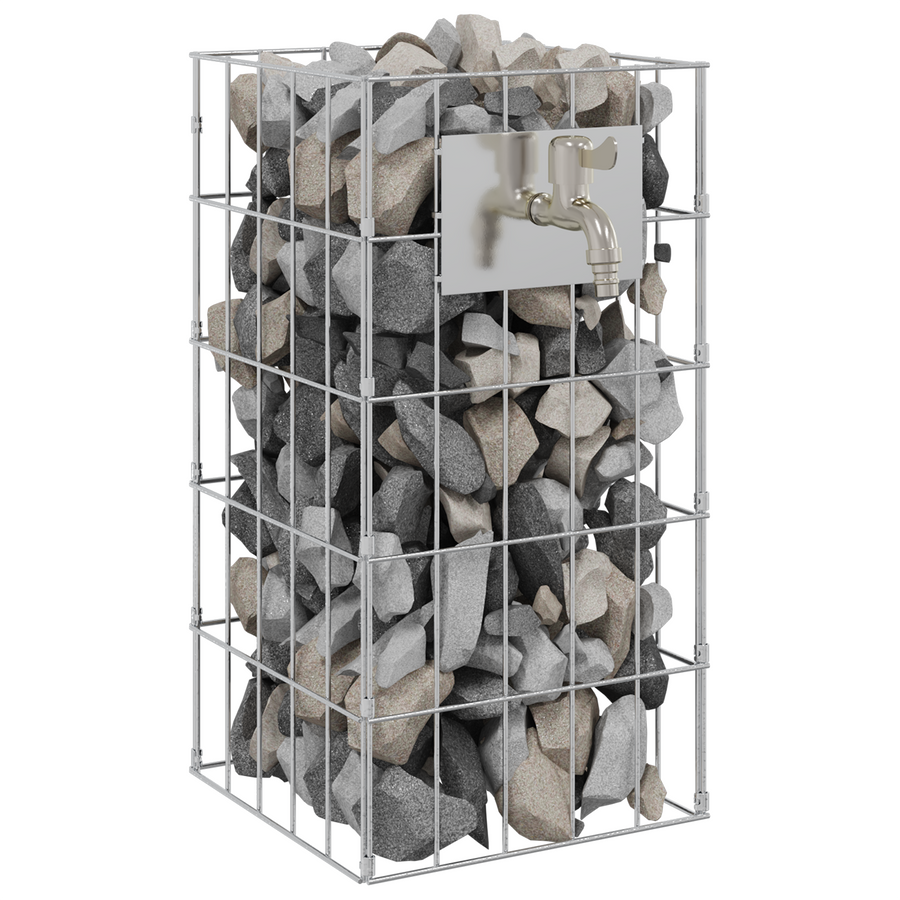 Gabion Kolom met Waterkraan 50x25x25 cm 304 RVS