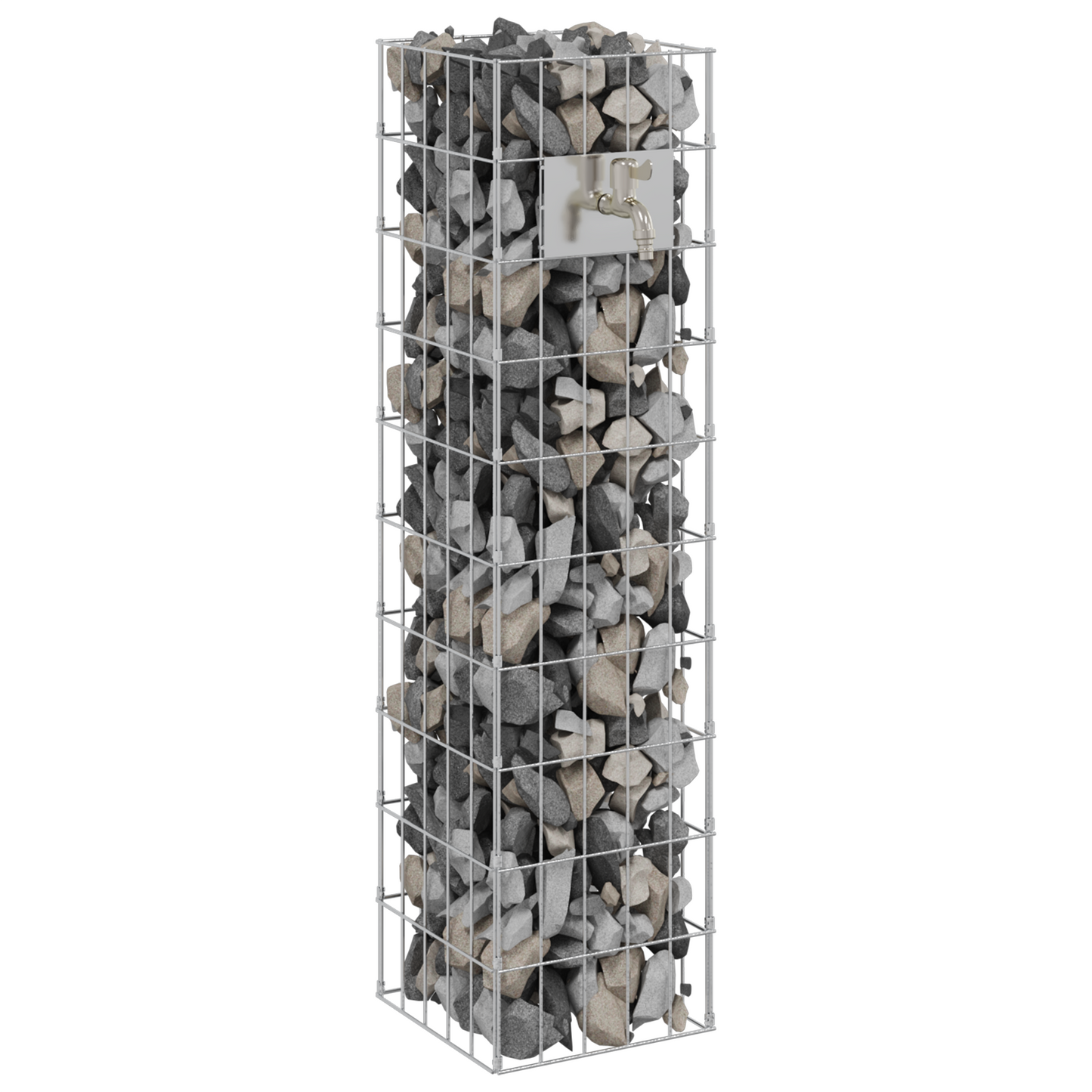 Gabion Kolom met Waterkraan 100x25x25 cm 304 RVS