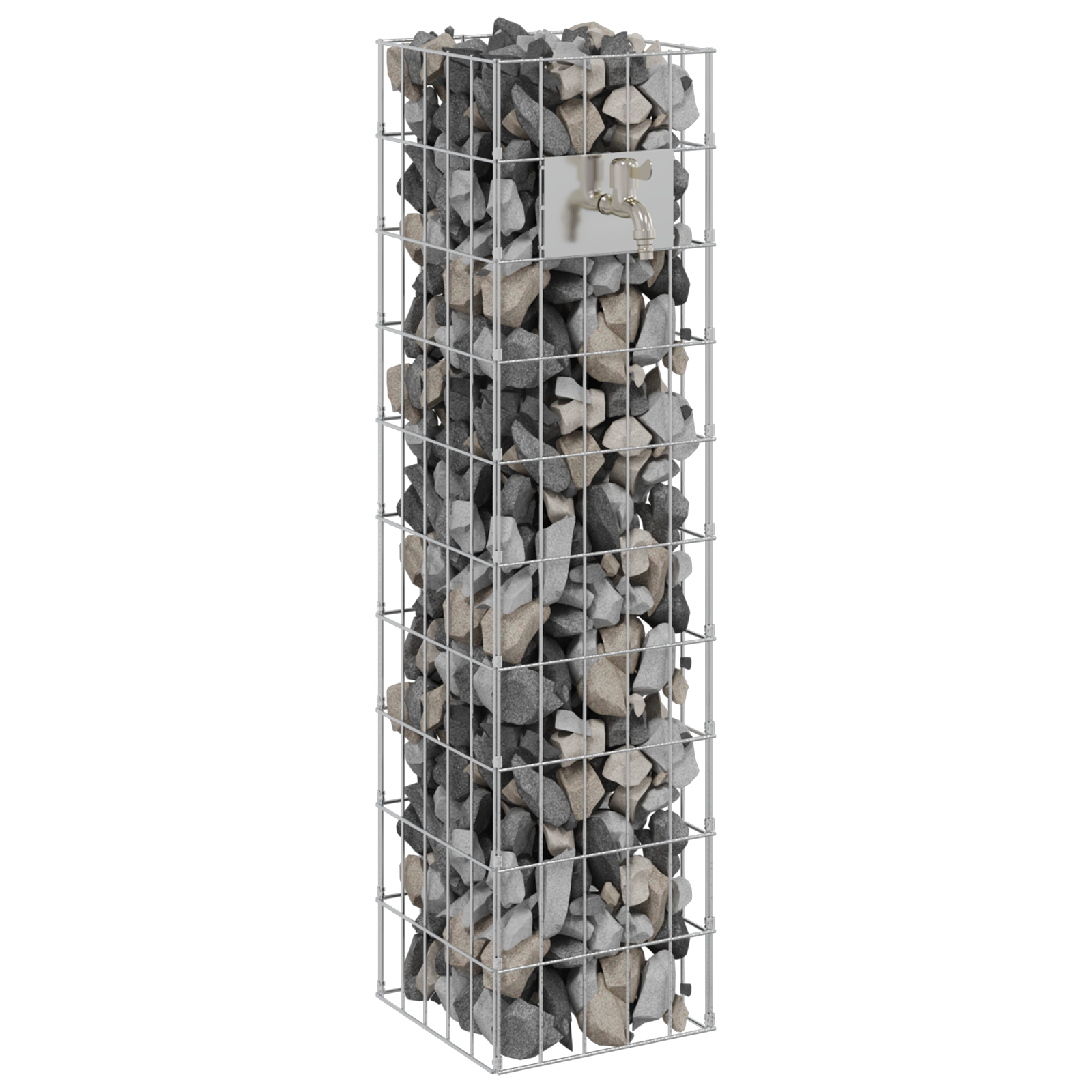 Gabion Kolom met Waterkraan 100x25x25 cm 304 RVS