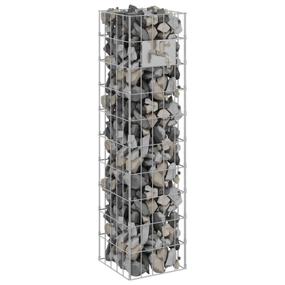 Gabion Kolom met Waterkraan 100x25x25 cm 304 RVS