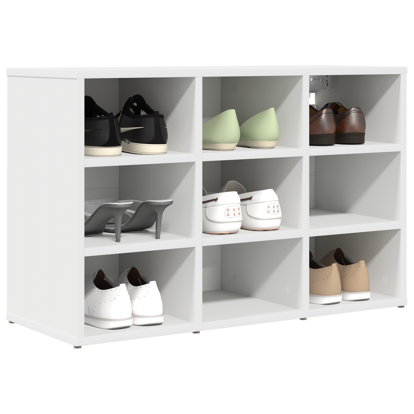 Schoenenkast met plank met opslag Wit 52.5 x 30 x 50 cm Bewerkt hout