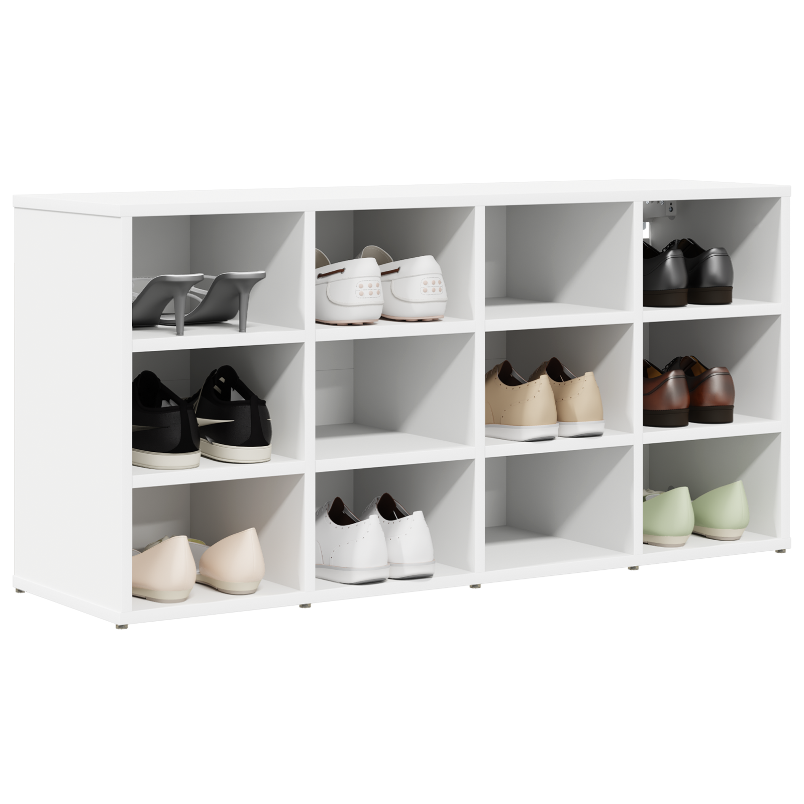 Schoenenkast met plank met opslag Wit 52.5 x 30 x 50 cm Bewerkt hout