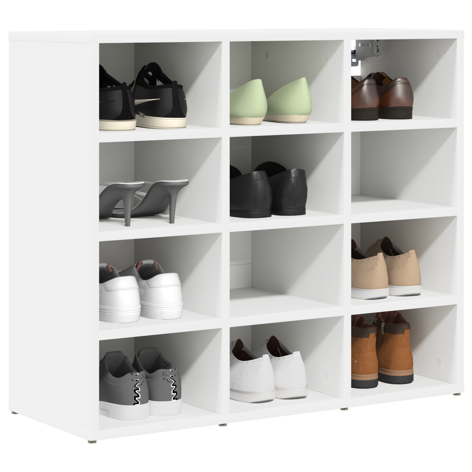 Schoenenkast met plank met opslag Wit 52.5 x 30 x 50 cm Bewerkt hout