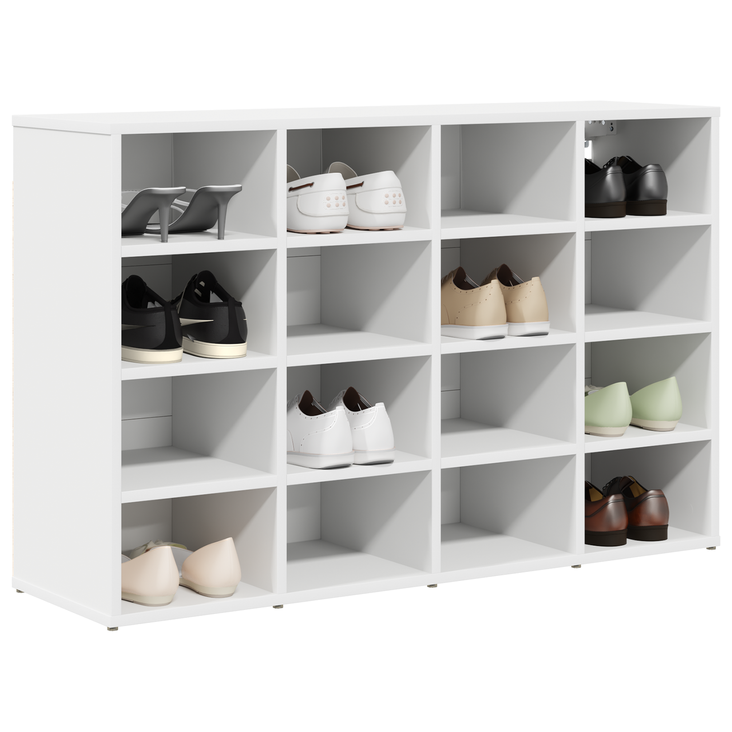 Schoenenkast met plank met opslag Wit 52.5 x 30 x 50 cm Bewerkt hout