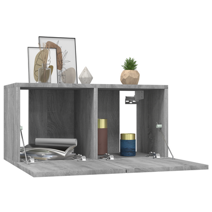 Tv-hangmeubels 3 st 60x30x30 cm bewerkt hout grijs sonoma eiken