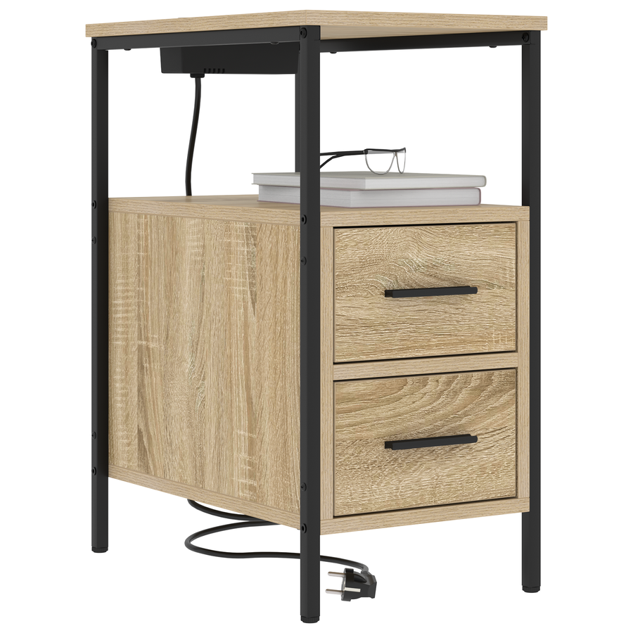 Nachtkastje met lade Sonoma eiken 30 x 48 x 61 cm Bewerkt hout