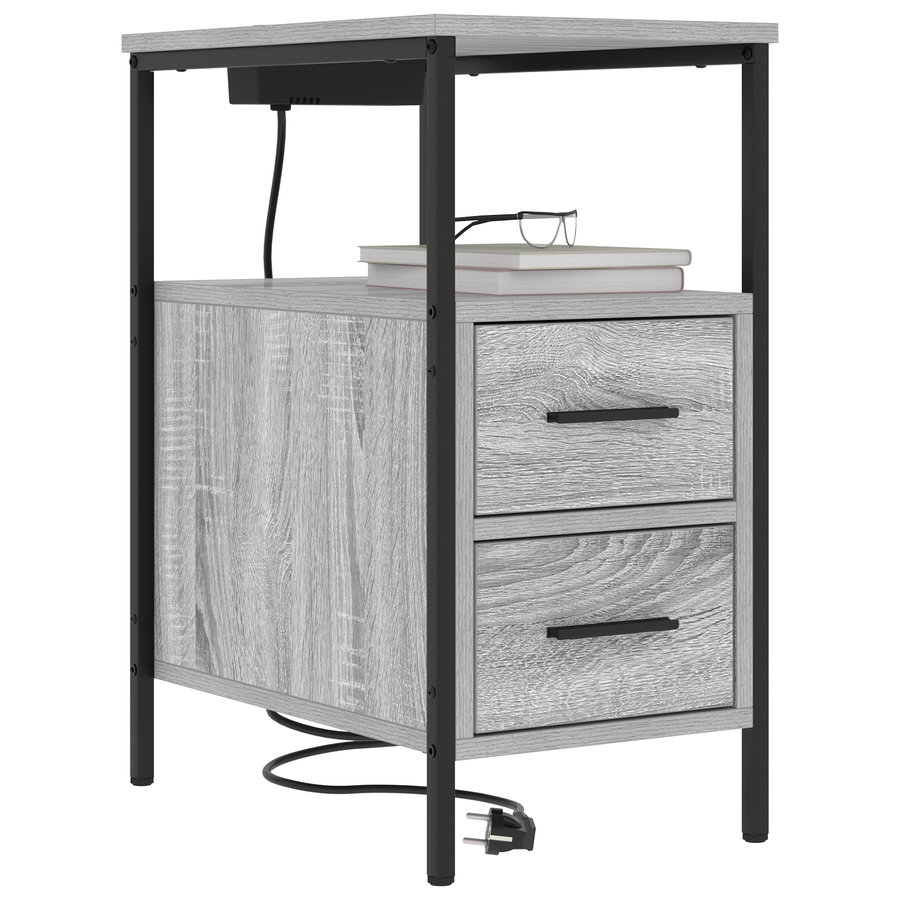 Bedside kasten 2 pcs Grijs sonoma 30 x 48 x 61 cm Bewerkt hout