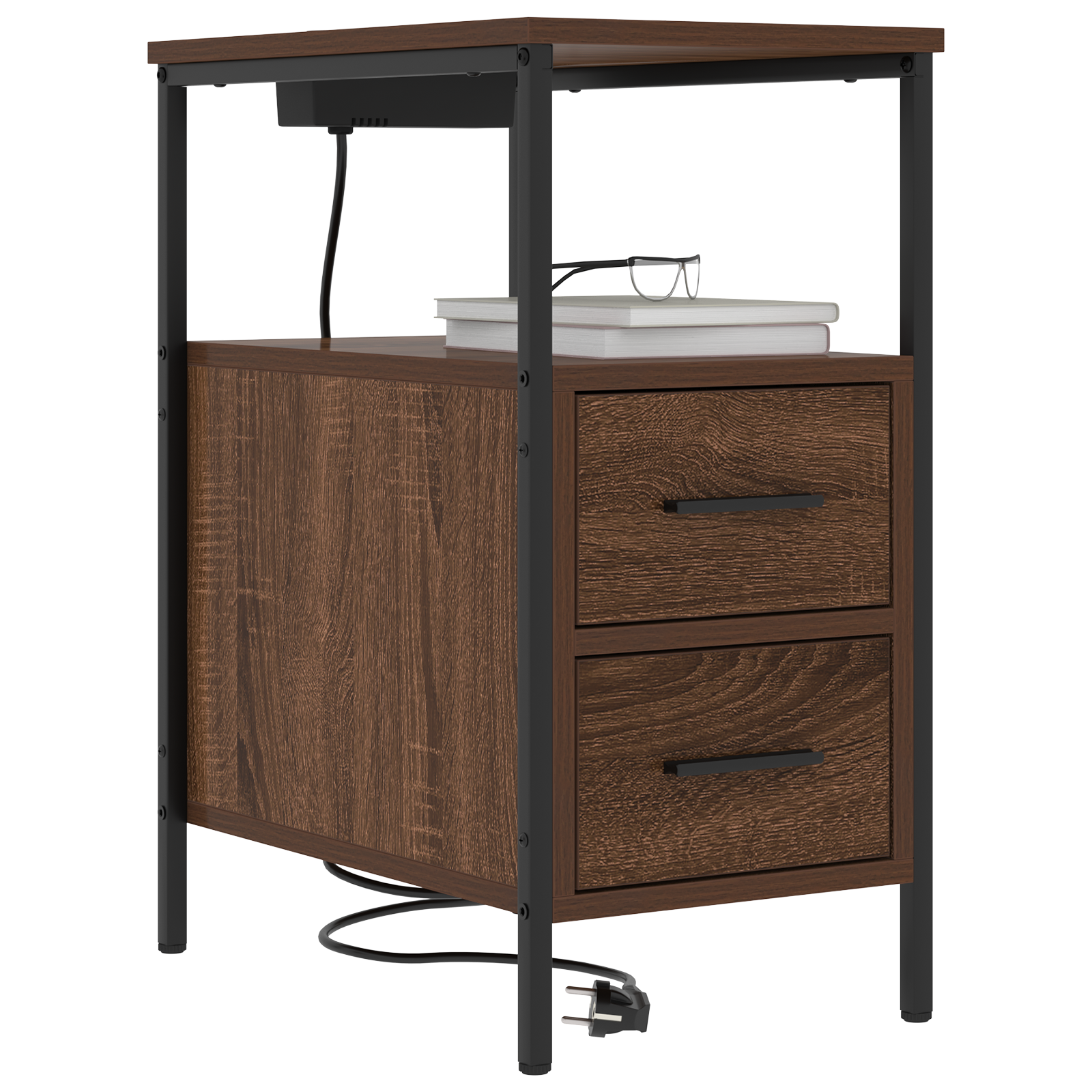 Bedside kasten met lade 2 pcs bruin eikenkleur 30 x 48 x 61 cm