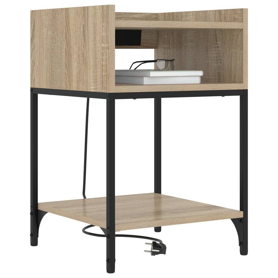 Nachtkastje met plank Sonoma eiken 40 x 40 x 61 cm Bewerkt hout