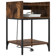 Bedside kasten 2 pcs Gerookt eiken 40 x 40 x 61 cm Bewerkt hout