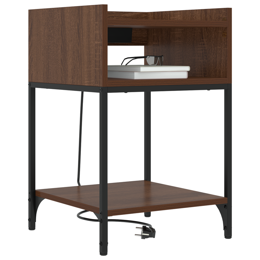 Bedside kasten met plank 2 pcs bruin eikenkleur 40 x 40 x 61 cm