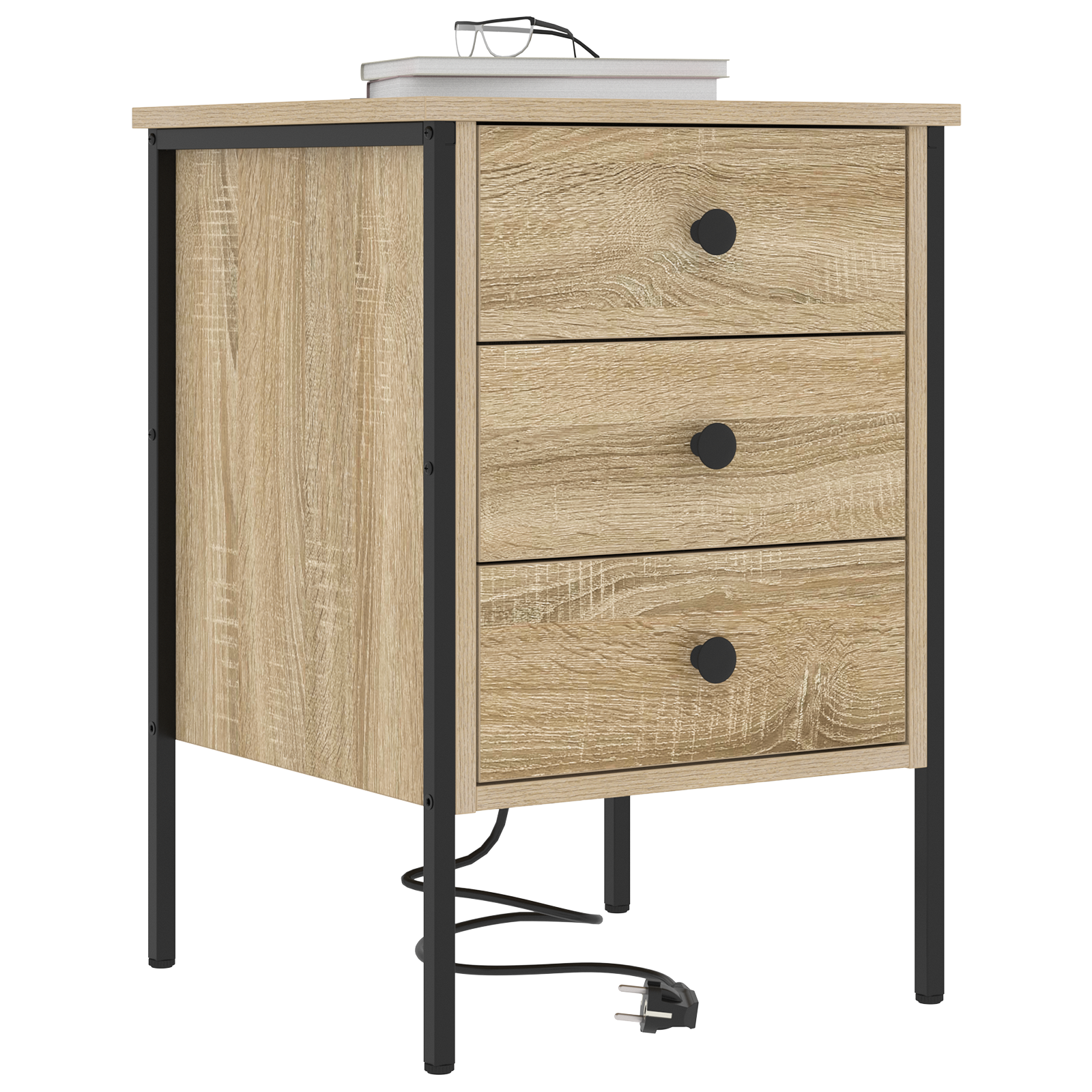 Nachtkastje met lade Sonoma eiken 42 x 41 x 61 cm Bewerkt hout