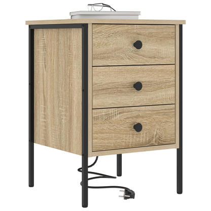 Nachtkastje met lade Sonoma eiken 42 x 41 x 61 cm Bewerkt hout